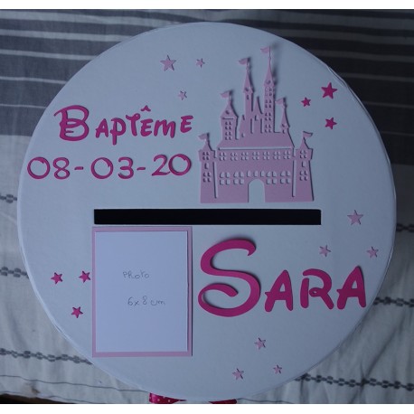 Urne ronde thème Princesse avec photo