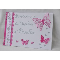 Livre d'or baptême thème papillon