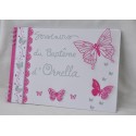 Livre d'or baptême thème papillon