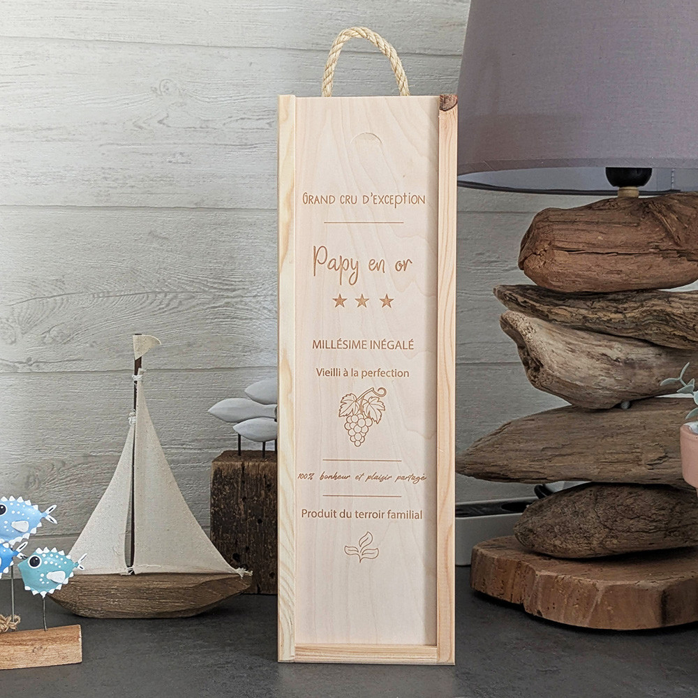 Boîte naissance en bois personnalisée, cerises