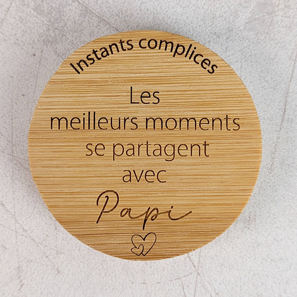 Décapsuleur rond Papa Papy Parrain · Cadeau gravé