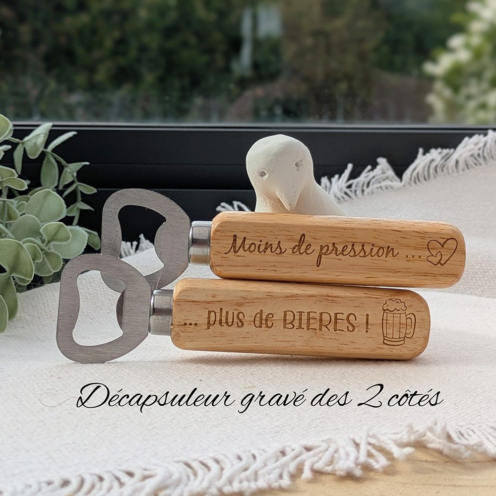 Décapsuleur long Apéro & Bière · Cadeau humour gravé
