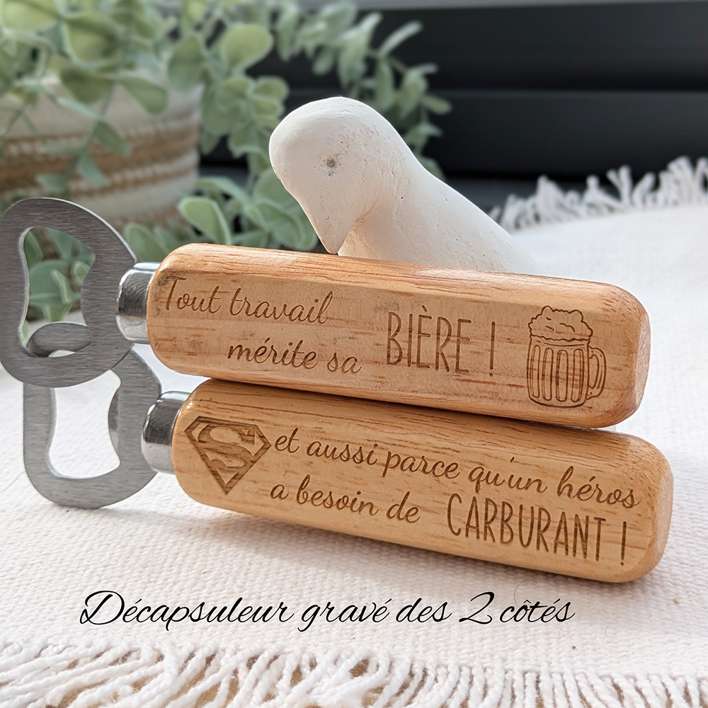 Décapsuleur long Apéro & Bière · Cadeau humour gravé