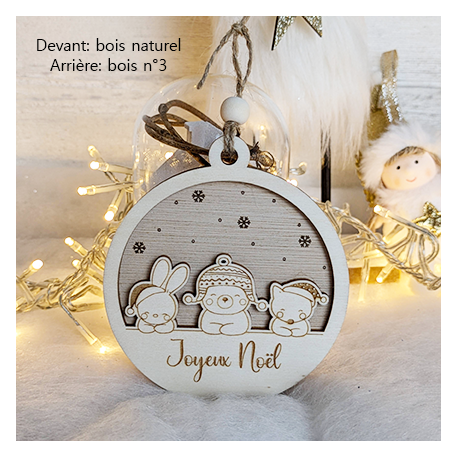 Boule de Noël "Trio d'animaux"