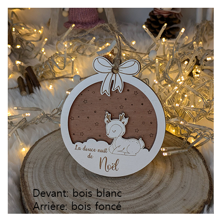 Boule de Noël "Biche et étoiles"